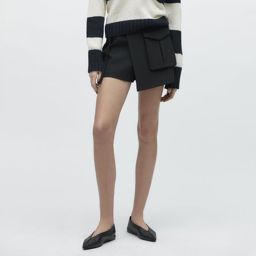 ZARA POINTED LEATHER MINIMALIST BALLET FLATS 37